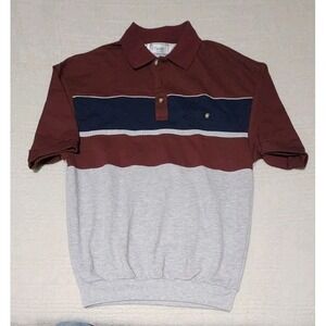 Vintage Classics by Palmland Polo Shirt Mens Medium Striped Short Sleeve Golf